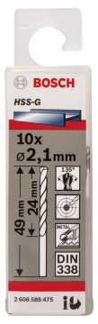 Bosch - HSS-G Metal Matkap Ucu 2,1*49 mm 10'lu Paket