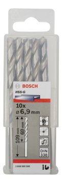 Bosch - HSS-G Metal Matkap Ucu 6,9*109 mm 10'lu Paket