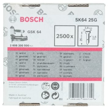 Bosch - GSK 64 Çivisi 25 mm 2500li Galvanizli