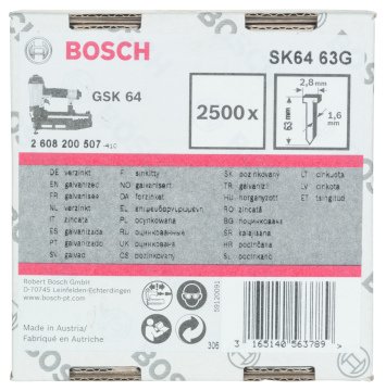 Bosch - GSK 64 Çivisi 63 mm 2500li Galvanizli