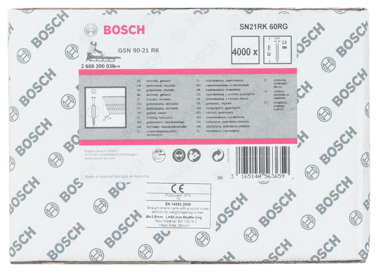 Bosch - GSN 90-21DK Çivi  60mm 4000li YivliÇinko