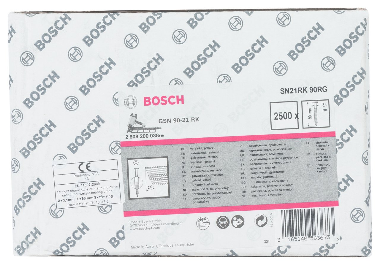 Bosch - GSN 90-21DK Çivi  90mm 2500li YivliÇinko