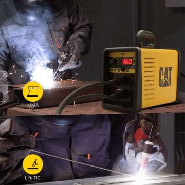 CAT DZ161T 160 Amper TIG LIFT/MMA Çanta Tipi Profesyonel Dijital İnverter Kaynak Makinesi + CAT DX37 Avuç Taşlama