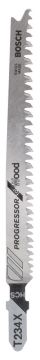 Bosch - Kademeli Artan Dişli Serisi Ahşap İçin T 234 X Dekupaj Testeresi Bıçağı - 5'Li Paket