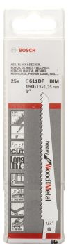 Bosch - Heavy Serisi Ahşap Ve Metal için Panter Testere Bıçağı S 611 DF - 25'li