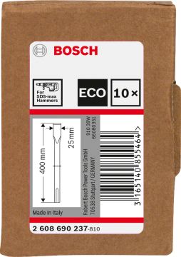 Bosch - SDS-Max Şaftlı Yassı Keski 400*25 mm 10'lu EKO