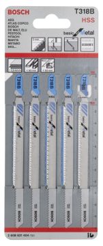 Bosch - Ekonomik Seri Metal İçin T 318 B Dekupaj Testeresi Bıçağı - 5'Li Paket