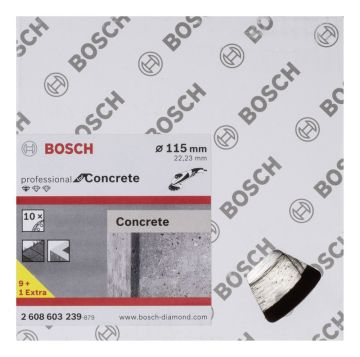 Bosch - Standard Seri Beton İçin, 9+1 Elmas Kesme Diski Set 115 mm