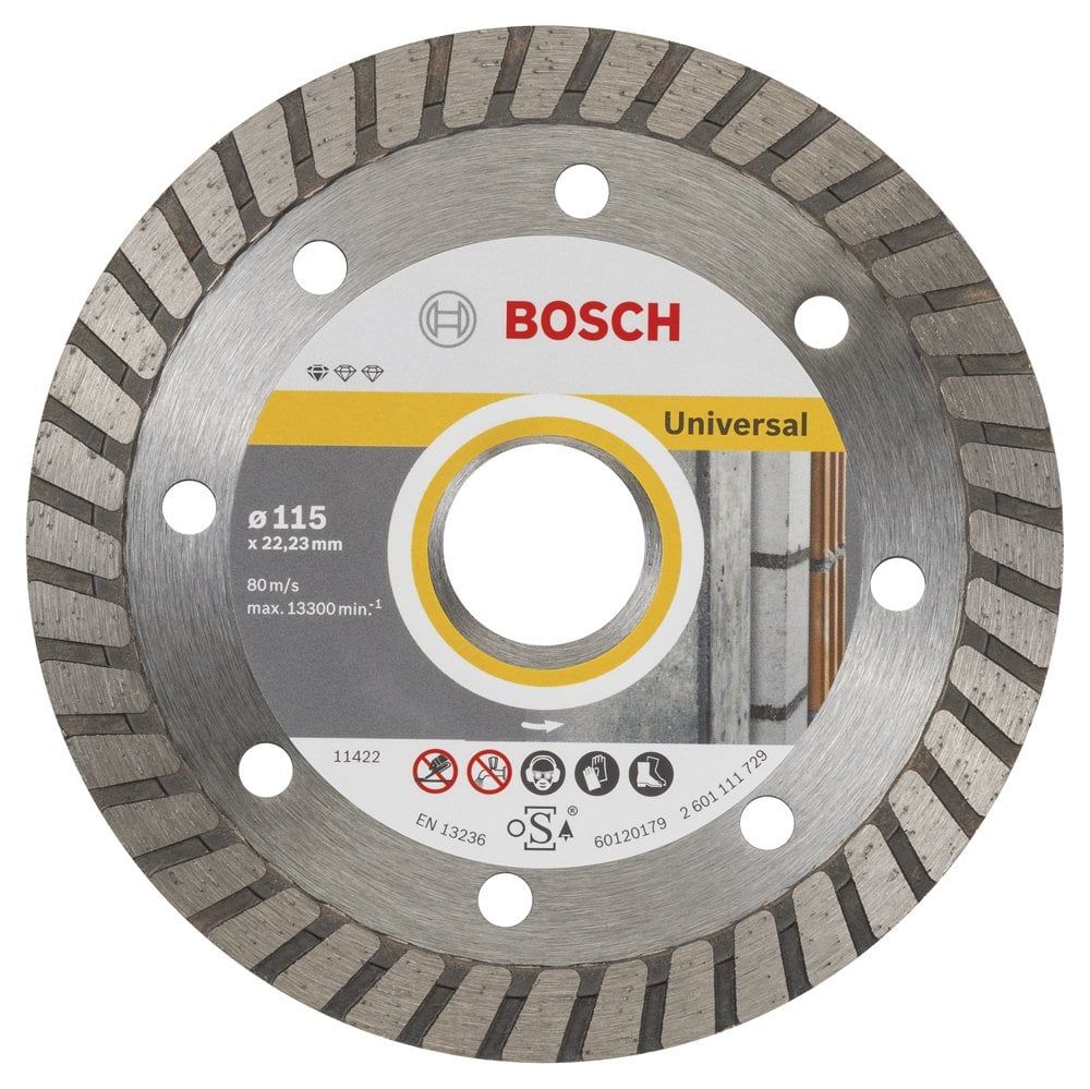 Bosch - Standard Seri Genel Yapı Malzemeleri İçin Turbo Segmanlı 9+1 Elmas Kesme Diski Set 115 mm