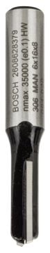 Bosch - Standard Seri Ahşap İçin Çift Oluklu, Sert Metal Düz Freze Ucu 8*6*48 mm