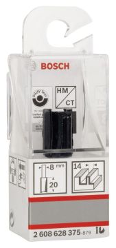 Bosch - Standard Seri Ahşap İçin Çift Oluklu, Sert Metal Düz Freze Ucu 8*14*51mm