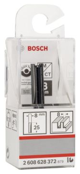 Bosch - Standard Seri Ahşap İçin Çift Oluklu, Sert Metal Ekstra Uzun Düz Freze Ucu 8*8*56 mm