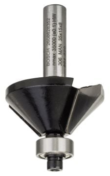 Bosch - Standard Seri Ahşap İçin Çift Oluklu, Sert Metal Bilya Yataklı Pah Açma Frezesi 8*11*45 mm