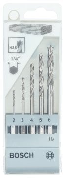 Bosch - Altıgen Şaftlı Ahşap Matkap Ucu Set 2-6 mm