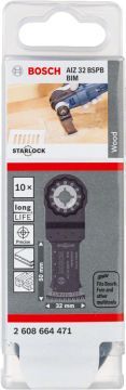 Bosch - Starlock - AIZ 32 BSPB - BIM Sert Ahşap İçin Daldırmalı Testere Bıçağı 10'lu