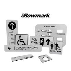 Rowmark Fırçalı Gümüş (Brushed Silver) / Siyah Parlak Lazer Plaka - LaserMax LM922334