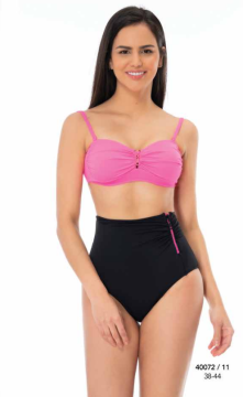 Pembe Siyah Yüksek Bel Bikini