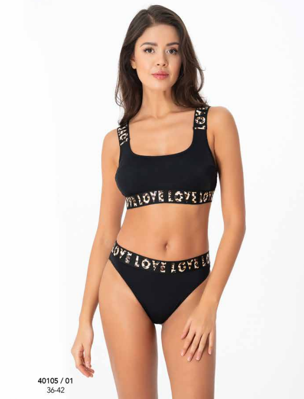 Siyah Yazılı Bikini