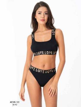 Siyah Yazılı Bikini