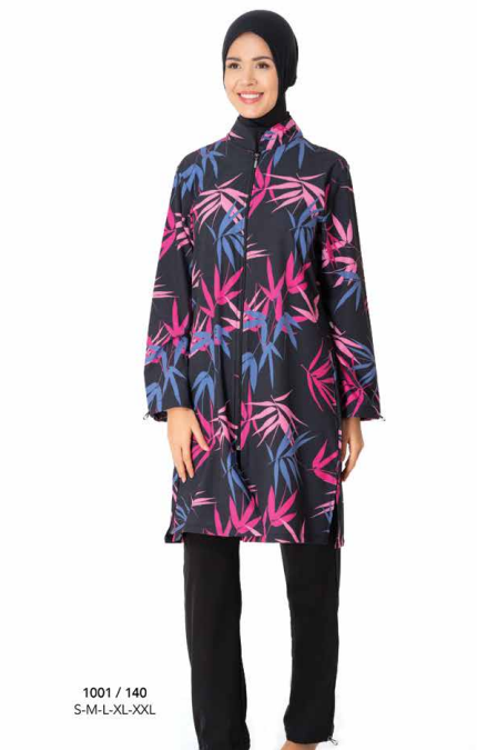 Siyah Yaprak Desenli Haşema