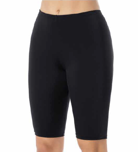 Siyah Diz Boyu Kadın Mayo Şortu