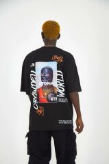 Rollie With Reality Oversize Siyah T-Shirt