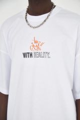 Rollie With Reality Oversize Beyaz T-Shirt