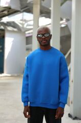Rollie Basic Mavi Oversize Sweatshirt