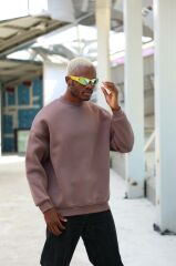 Rollie Basic Kahverengi Oversize Sweatshirt