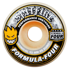 Spitfire F4 Conical Yellow Print 52mm 99Du Kaykay Tekerleği