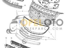 Opel İnsignia Ön Panjur Krom Çıtası Sağ (Küçük) 2014- GM