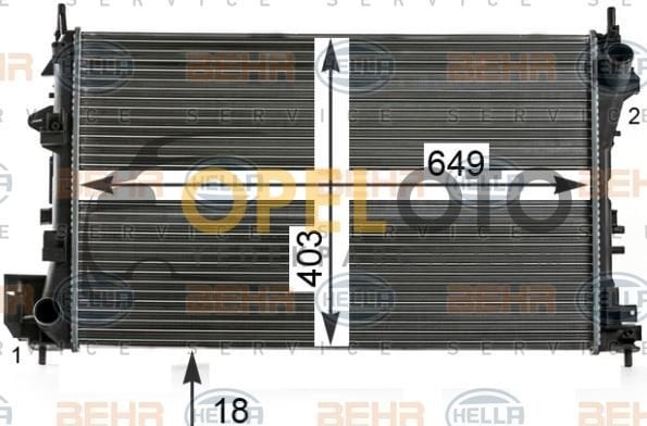 Opel Vectra C Z16XE Su Radyatörü Behr