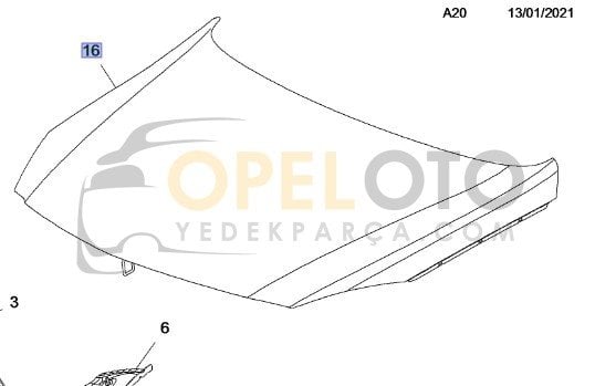 Opel İnsignia Ön Motor Kaputu Orjinal GM 39059617