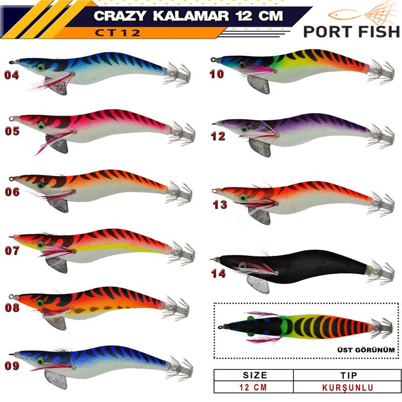 Portfish Crazy Kalamar Zokası 3 gr Kurşunlu 10,5 cm