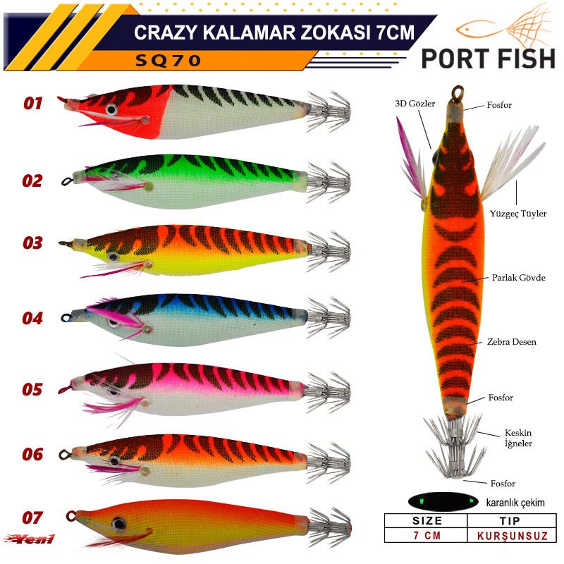 Portfish Crazy Kalamar Zokası 7 cm