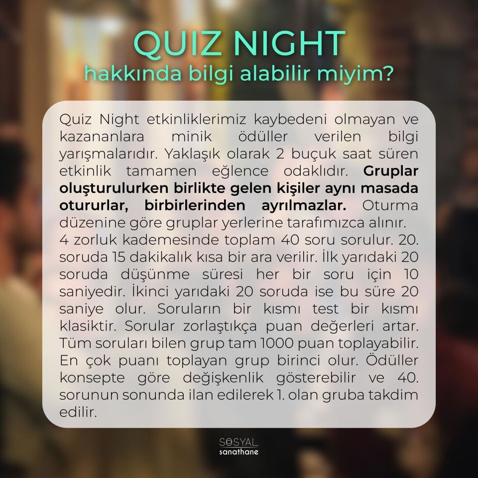 Quiz Night - Etkinlik Biletleri