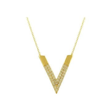 14 Ayar Altın Kolye Taşlı Model  2.00 Gram