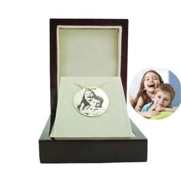 Gravür Plaka Kolye 3,50 Gram 14 Ayar Sarı Altın