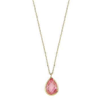14 Ayar Altın Kolye Pembe Taşlı 1.10 Gram