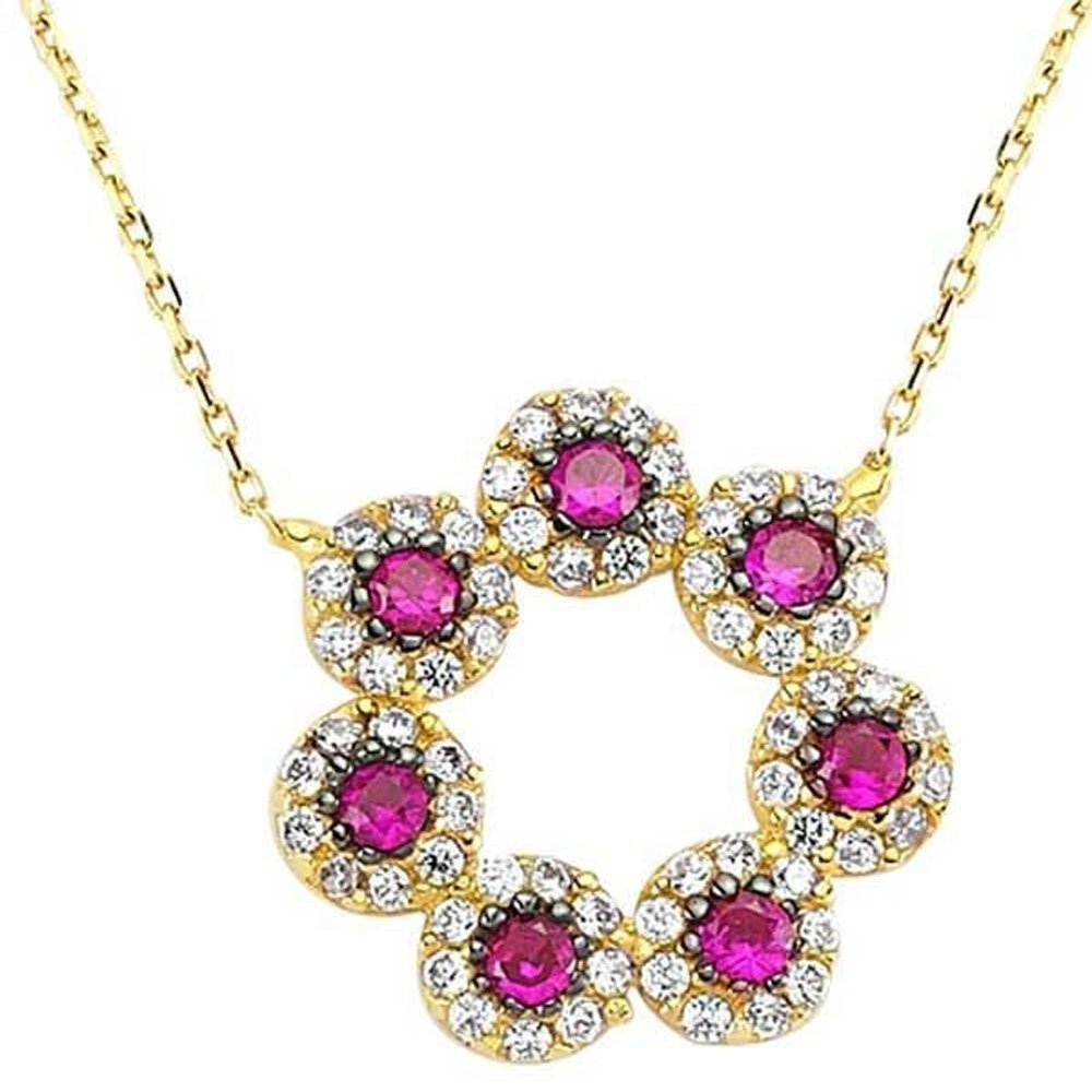 Papatya Kolye 2,62 Gram Pembe 14 Ayar Altın
