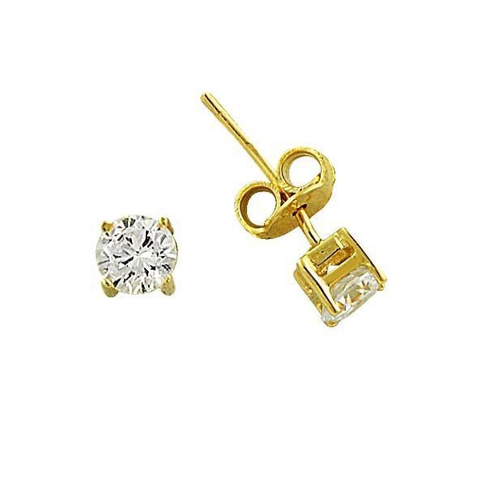 Küpe Tektaş Kare 1,09 Gram 14 Ayar Altın
