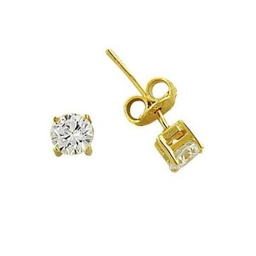 Küpe Tektaş Kare 1,09 Gram 14 Ayar Altın