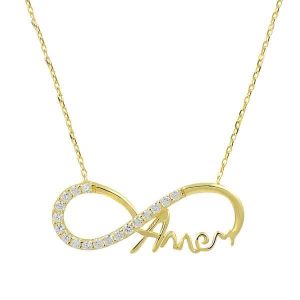 Annem Sonsuzluk Kolye 2,13 Gram 14 Ayar Altın