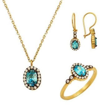 Mini Aquamarine Set 6,23 Gram 14 Ayar Altın