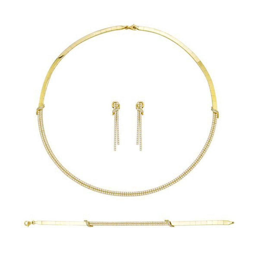 14 Ayar Altın Oval Nişan Takımı 2 Sıra 26,00 Gram