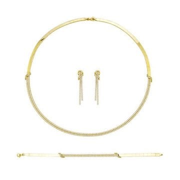 14 Ayar Altın Oval Nişan Takımı 2 Sıra 26,00 Gram