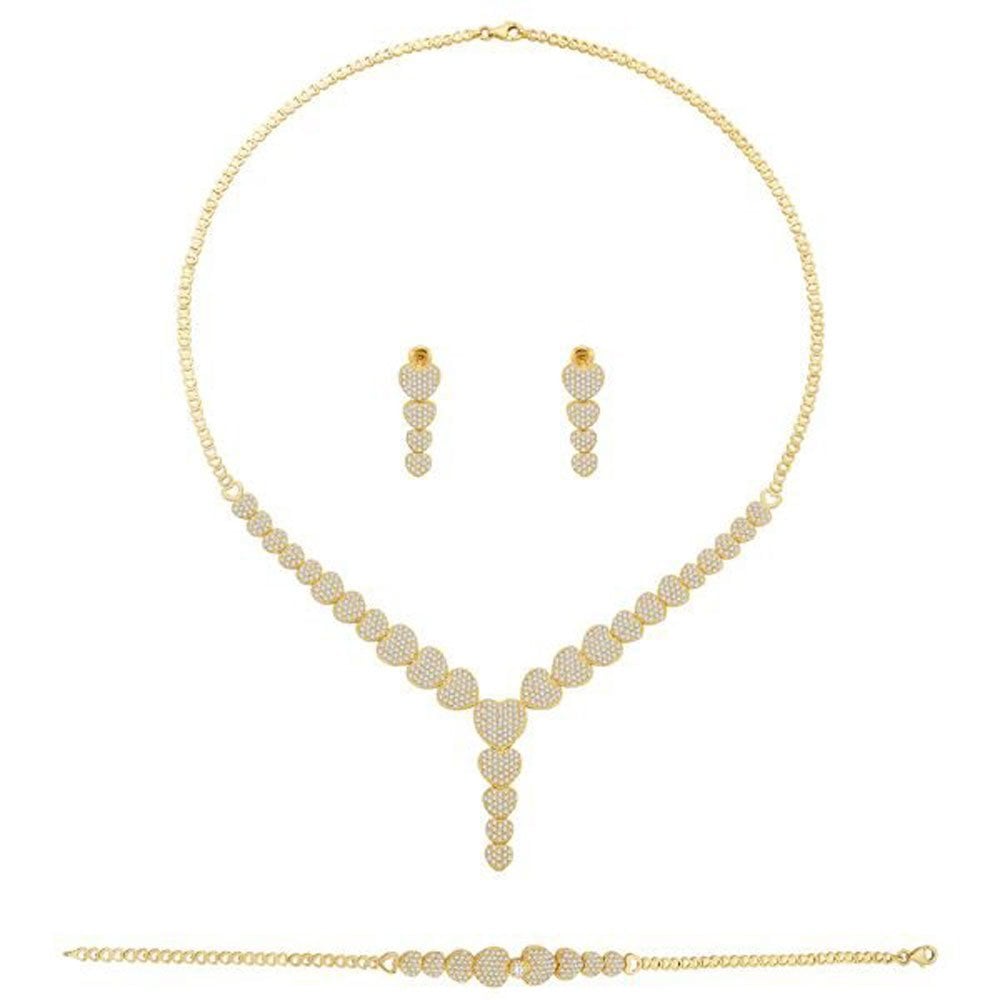 14 Ayar Altın Kalp Desenli Set Takımı 27.00 Gram