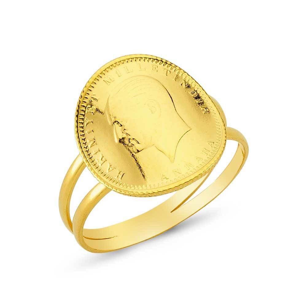 Ata Çeyrek Altınlı Yüzük 3.50 Gram 22 Ayar Altın