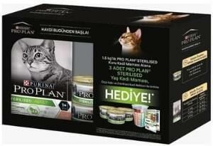 Proplan Somonlu Kısırlaştırılmış Kedi Maması 1,5 Kg(3 Adet Yaş Mama+Ölçü Kabı Hediye)