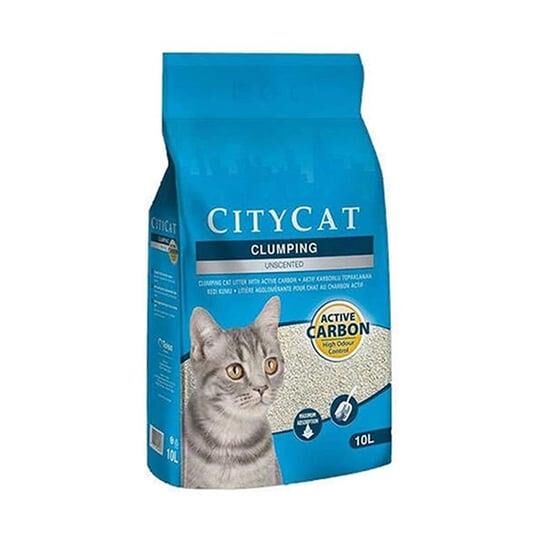 City Cat Aktif Karbonlu Topaklanan Kedi Kumu 10 Lt